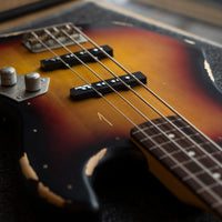 Vintage V74 ICON Fretless, Distressed Sunset Sunburst
