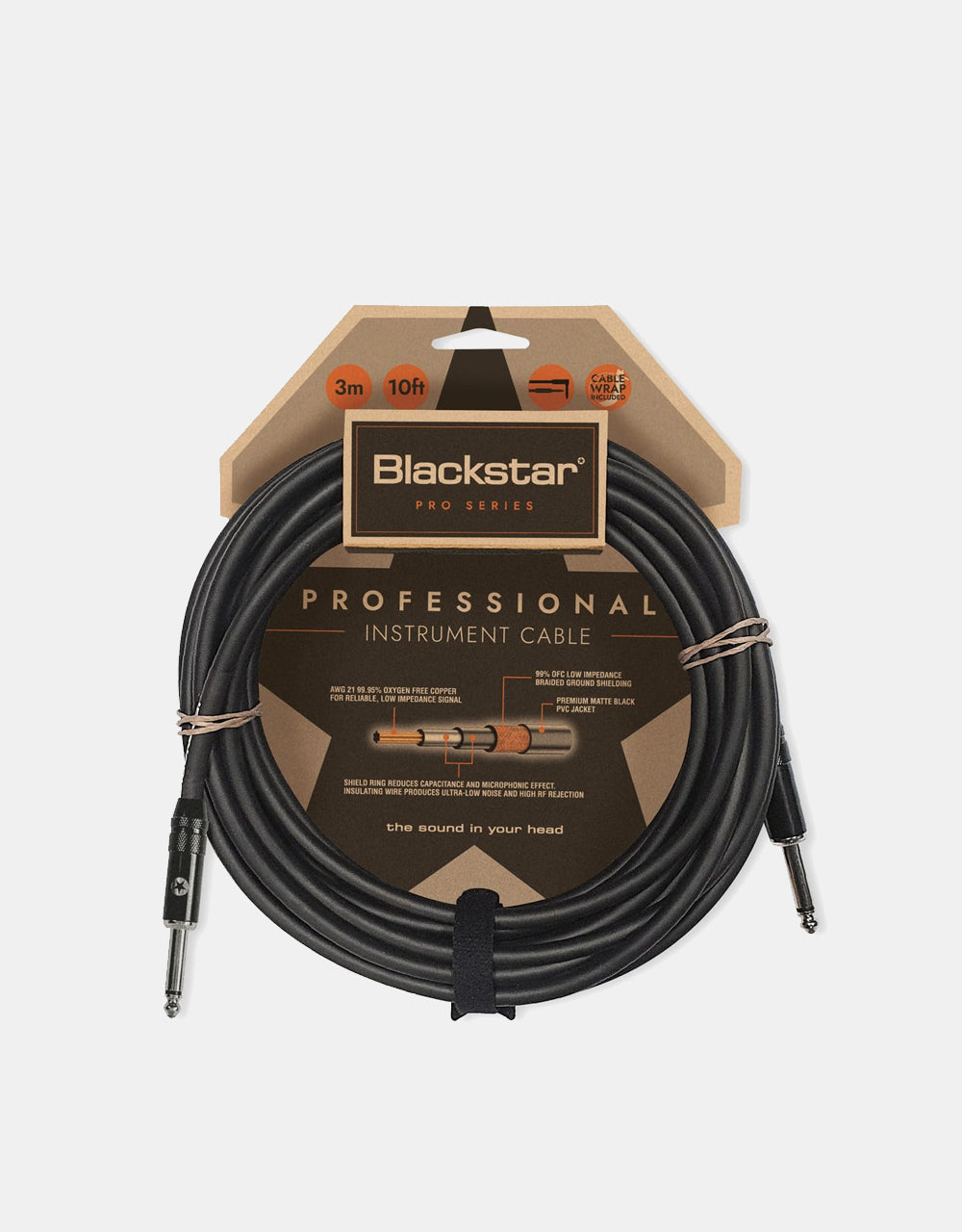Blackstar 3m (10ft) Pro Series Instrument Cable Straight/Straight