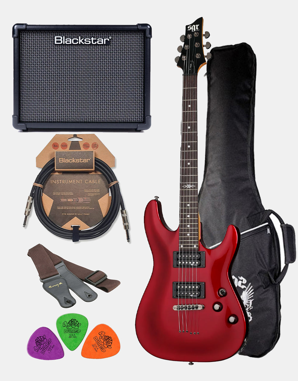 Schecter SGR C-1 Red, Rock Guitar Set+
