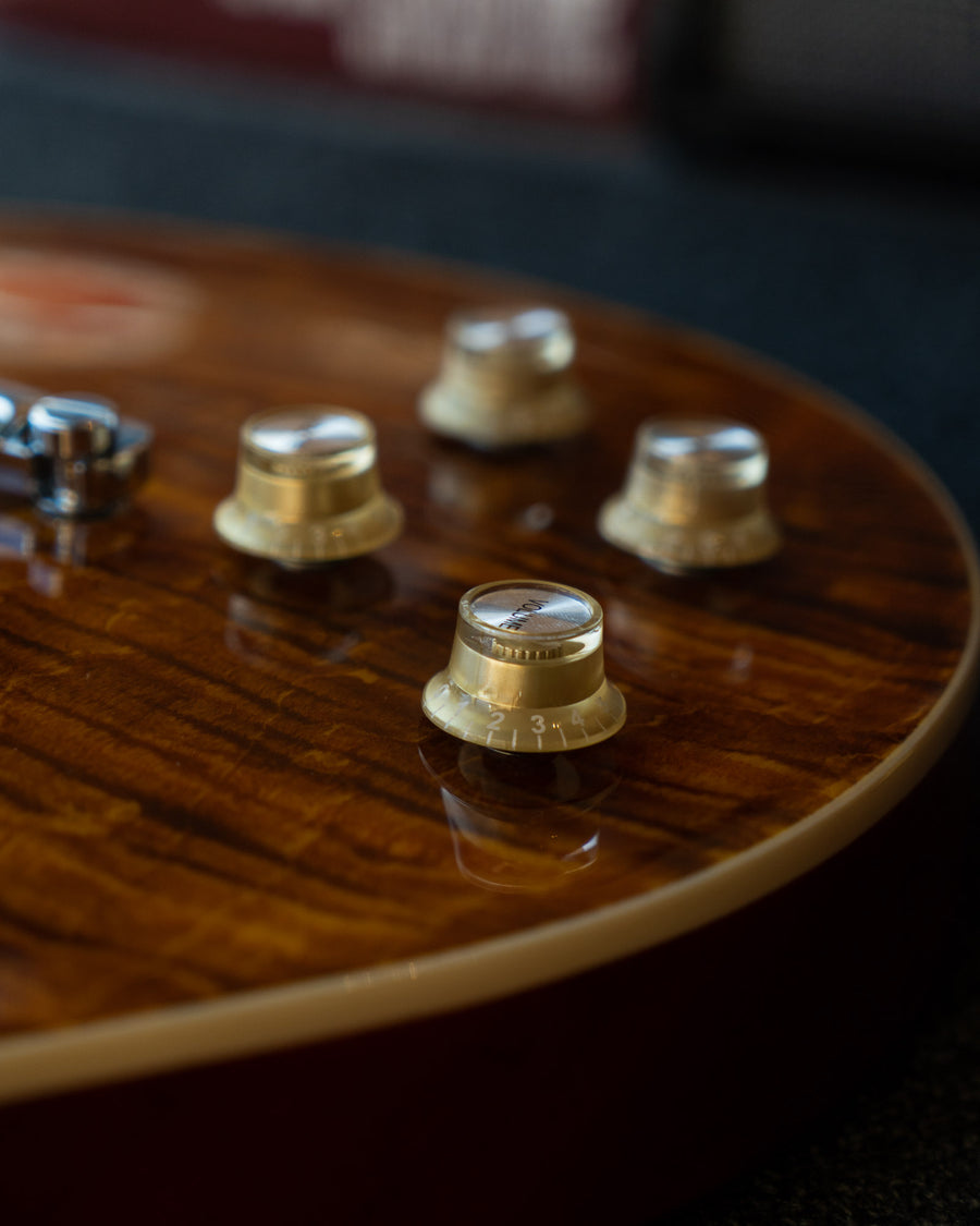 Vintage V100AFD Reissued Left-Handed, Flamed Amber