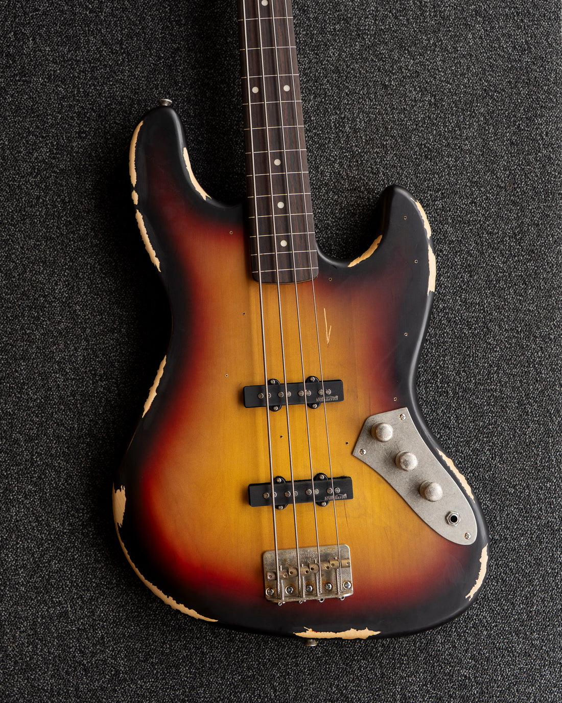 Vintage V74 ICON Fretless, Distressed Sunset Sunburst