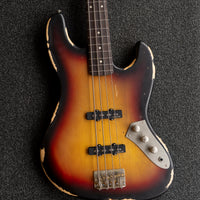 Vintage V74 ICON Fretless, Distressed Sunset Sunburst