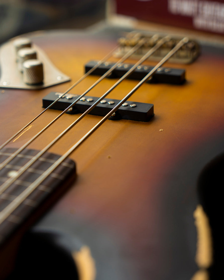 Vintage V74 ICON Fretless, Distressed Sunset Sunburst