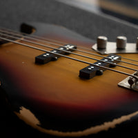Vintage V74 ICON Fretless, Distressed Sunset Sunburst