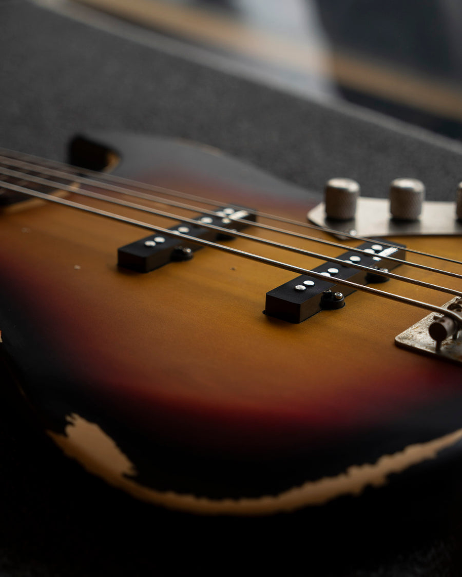 Vintage V74 ICON Fretless, Distressed Sunset Sunburst