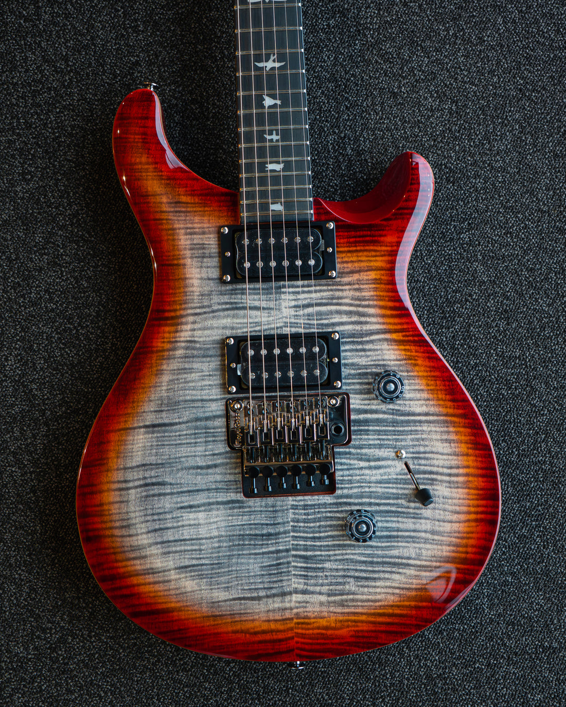 PRS SE Custom 24 Floyd, Charcoal Cherry Burst