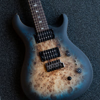 PRS SE Custom 24-08, Poplar Burl LTD, Lake Blue Midnight Burst