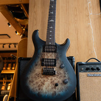 PRS SE Custom 24-08, Poplar Burl LTD, Lake Blue Midnight Burst