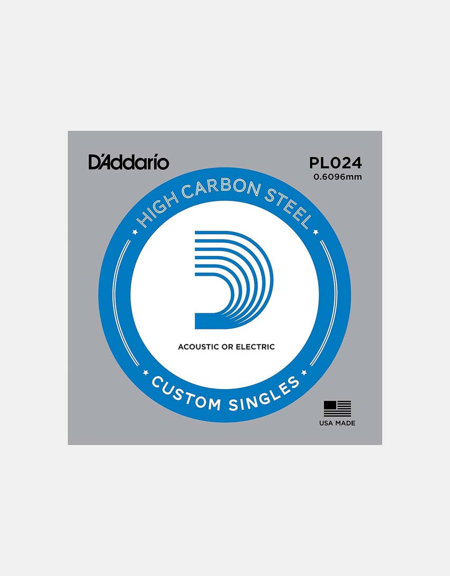 D'Addario Plain Steel Single String 024