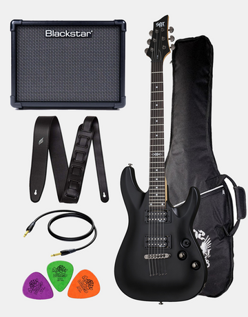 Schecter SGR C-1 Satin Black, Rock Guitar Set+