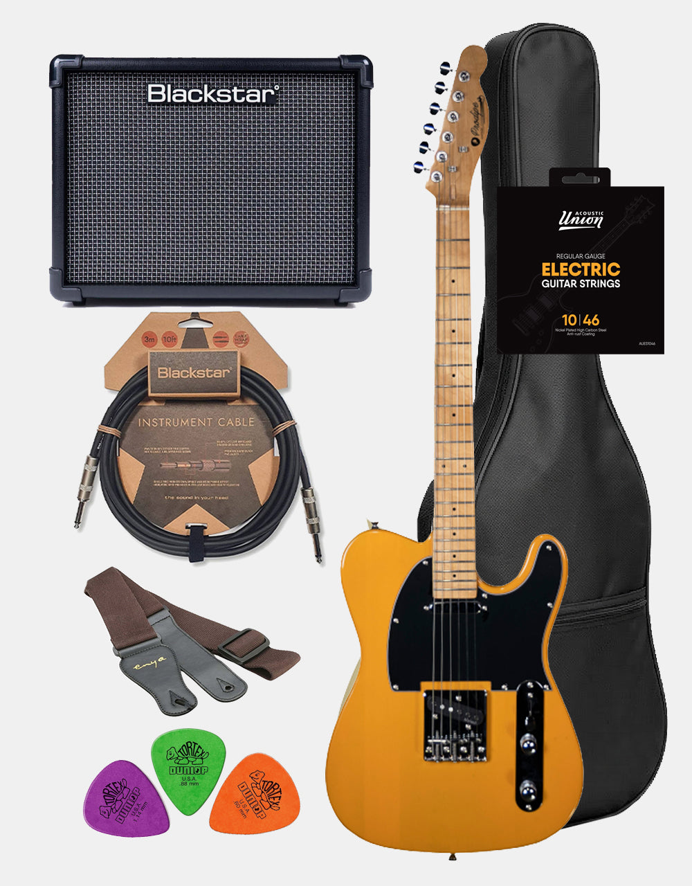Prodipe TC80 MA Butterscotch, Rock Guitar Set