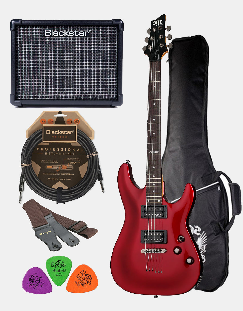 Schecter SGR C-1 Red, Rock Guitar Set+