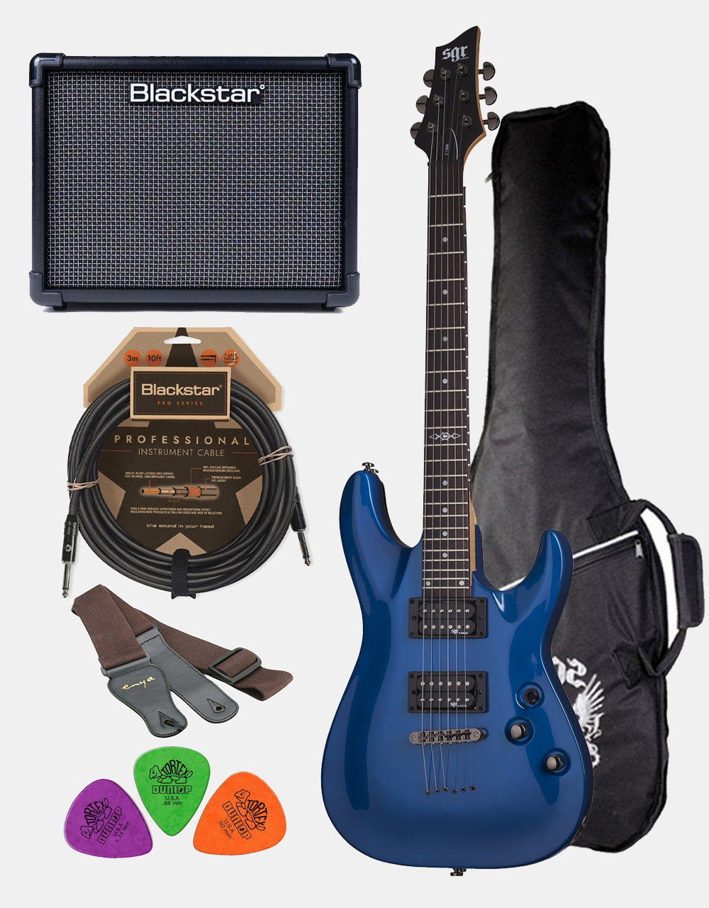 Schecter SGR C-1 Blue, Rock Guitar Set+