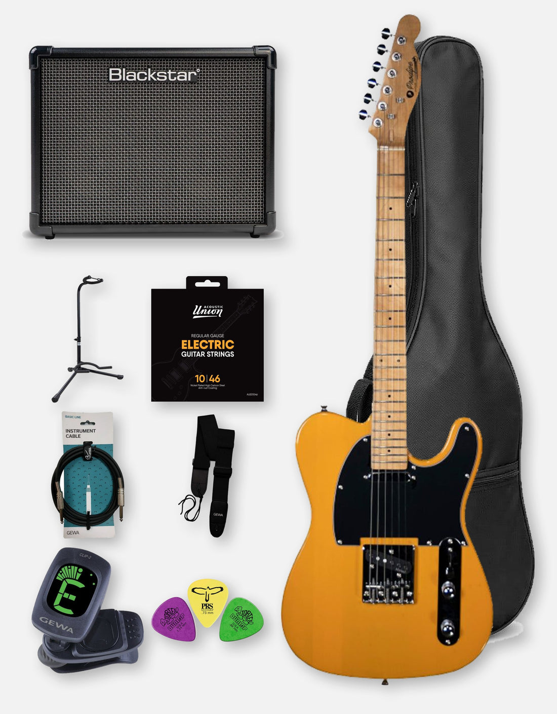 Classic Rock Beginner Bundle, Prodipe TC80 MA, Butterscotch