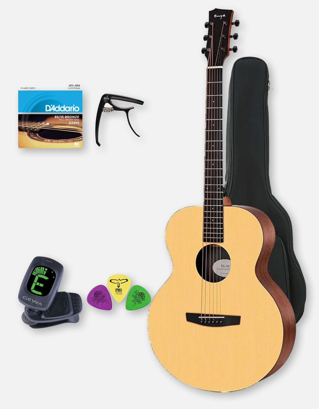 Acoustic Beginner Bundle, Enya EA-X0, Natural